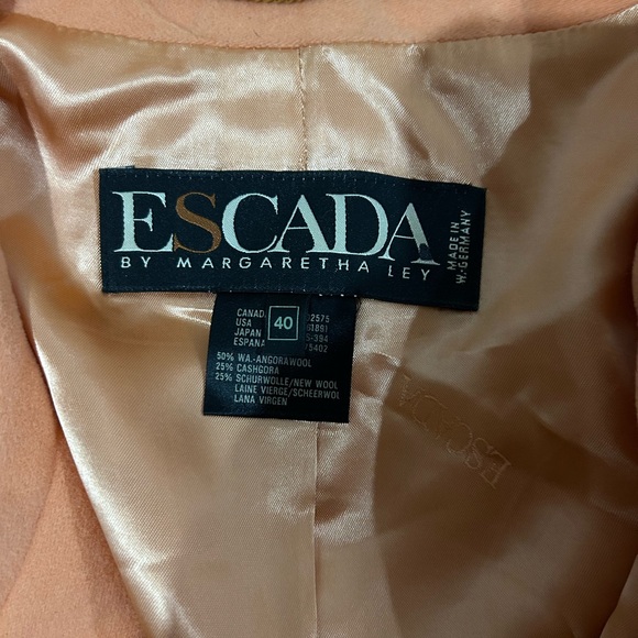 Escada VINTAGE Double-Breasted Orange‎ Jacket MEDIUM - Picture 12 of 13